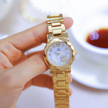 BS Bee Sister FA1481 Flower Embellished Ladies Alloy Watch Wrist Watches(Rose Gold)-garmade.com