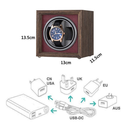 USB Automatic Mechanical Watch Shaker Watch Rotates Places Storage Box, Color: 1 Watch Red-garmade.com