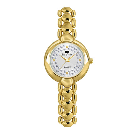 BS Bee Sister FA1691 Ladies Diamond Watch Jewelry Chain Watch(Gold)-garmade.com
