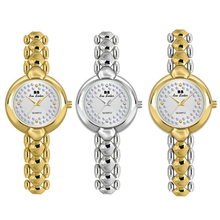 BS Bee Sister FA1691 Ladies Diamond Watch Jewelry Chain Watch(Silver)-garmade.com