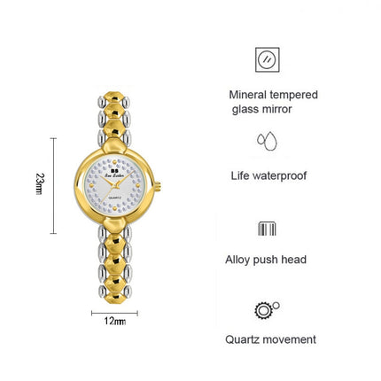BS Bee Sister FA1691 Ladies Diamond Watch Jewelry Chain Watch(Silver)-garmade.com
