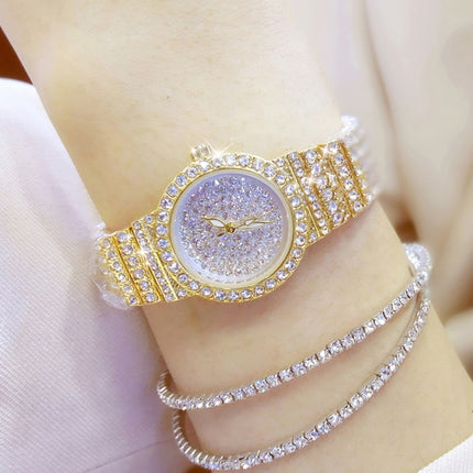 BS Bee Sister FA1101 Women Chain Watch Starry Diamonds Wrist watch(Golden Diamonds Surface)-garmade.com