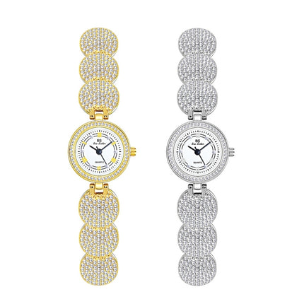 BS Bee Sister FA1606 Diamond Inlaid Ladies Watch Jewelry Chain Watch(Gold)-garmade.com