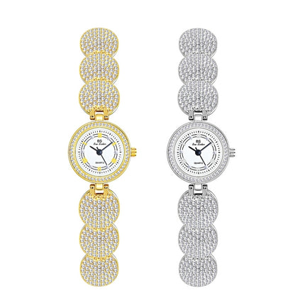 BS Bee Sister FA1606 Diamond Inlaid Ladies Watch Jewelry Chain Watch(Silver)-garmade.com