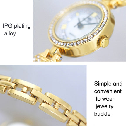 BS Bee Sister FA1606 Diamond Inlaid Ladies Watch Jewelry Chain Watch(Silver)-garmade.com