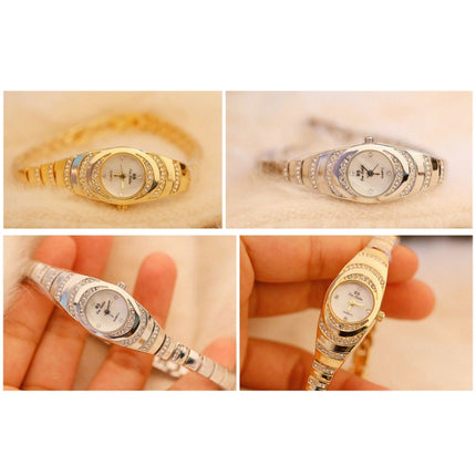 BS Bee Sister FA1540 Ladies Oval Small Chain Watch with Diamonds(Gold)-garmade.com