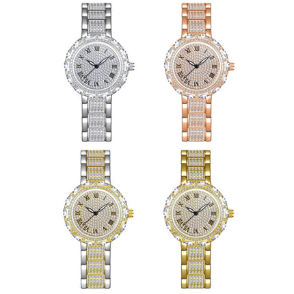 BS Bee Sister FA1499 Ladies Diamond Watch Jewelry Chain Watch(Silver)-garmade.com