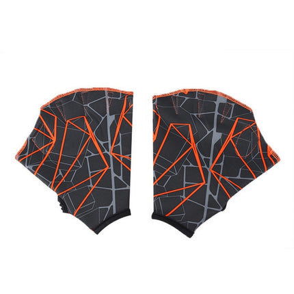 1Pair Unisex Frog Type Girdles Swimming Hand Fins, Size: M(Gray Orange)-garmade.com