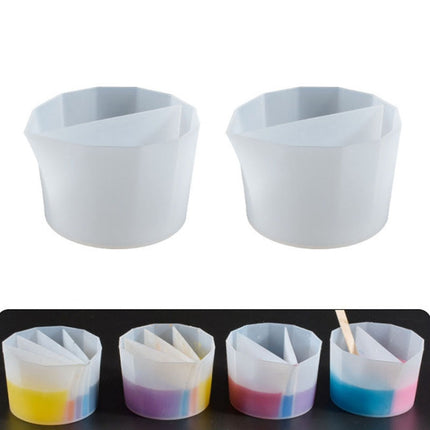 2 PCS DIY Crystal Epoxy Color Separation Cup Silicone Toning Cup, Style: 2 Grid-garmade.com