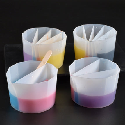 2 PCS DIY Crystal Epoxy Color Separation Cup Silicone Toning Cup, Style: 4 Grid-garmade.com