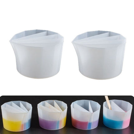 2 PCS DIY Crystal Epoxy Color Separation Cup Silicone Toning Cup, Style: 5 Grid-garmade.com