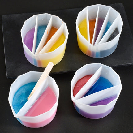 2 PCS DIY Crystal Epoxy Color Separation Cup Silicone Toning Cup, Style: 5 Grid-garmade.com