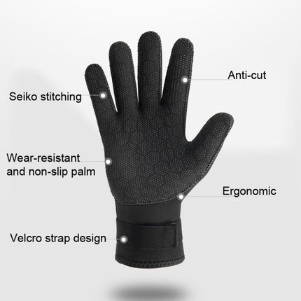 DIVESTAR Diving Gloves Cut & Stab Resistant Sports Gloves, Model: 3mm, Size: S-garmade.com