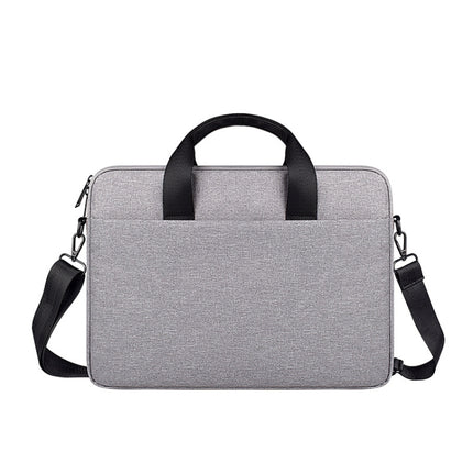 ST09 Portable Single-shoulder Laptop Bag, Size: 14.1-15.4 inches(Gray with Shoulder Strap)-garmade.com