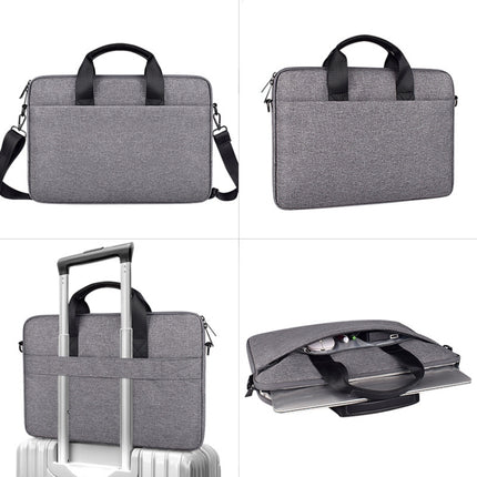 ST09 Portable Single-shoulder Laptop Bag, Size: 14.1-15.4 inches(Grey)-garmade.com