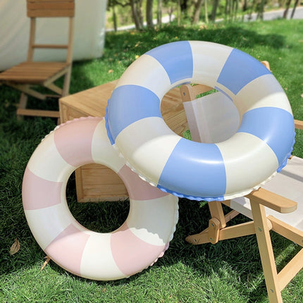 Children Adult Cartoon Inflatable Swimming Ring, Pattern: 80# Retro Striped Blue Pink Random Color-garmade.com