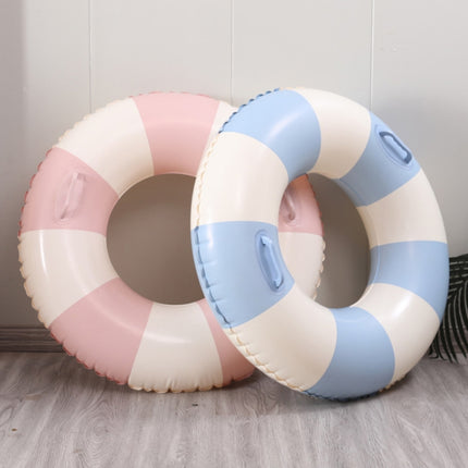 Children Adult Cartoon Inflatable Swimming Ring, Pattern: 80# Retro Striped Blue Pink Random Color-garmade.com