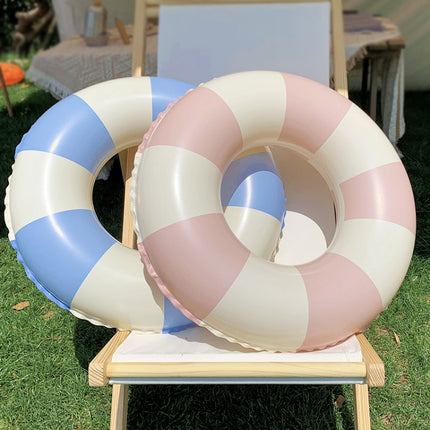 Children Adult Cartoon Inflatable Swimming Ring, Pattern: 90# Retro Striped Blue Pink Random Color-garmade.com