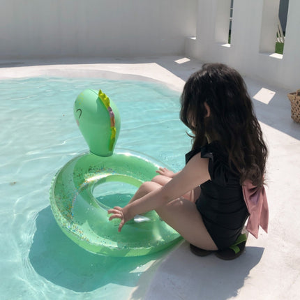 Children Adult Cartoon Inflatable Swimming Ring, Pattern: 70# Sequenant Green Dinosaur-garmade.com