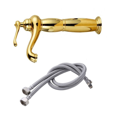 Hot And Cold Mixed Water Basin Imitation Water Faucet, Style: High Model+Water Inlet Pipe-garmade.com