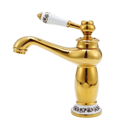 Antique Hot and Cold Bathroom Washbasin Faucet, Style: Short Model-garmade.com