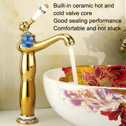 Antique Hot and Cold Bathroom Washbasin Faucet, Style: Short Model-garmade.com