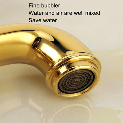 Antique Hot and Cold Bathroom Washbasin Faucet, Style: High Model+Water Inlet Pipe-garmade.com