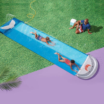 Double Children Water Slide Lawn Spray Pad(Whale)-garmade.com