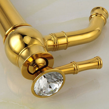 All Bronze Bathroom Basin Hot And Cold Water Faucet, Style: Electroplated Short Model-garmade.com