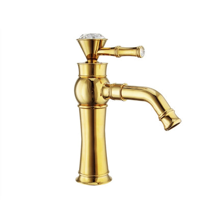 All Bronze Bathroom Basin Hot And Cold Water Faucet, Style: Gold Short Model-garmade.com