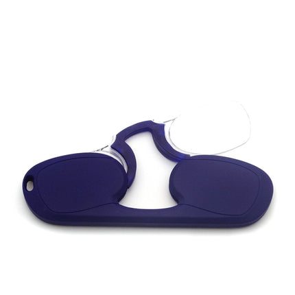 Clip-nose Reading Glasses Portable Reading Mirror No Mirror Leg Glasses, Degree: +100(Blue)-garmade.com