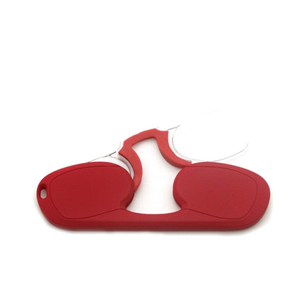 Clip-nose Reading Glasses Portable Reading Mirror No Mirror Leg Glasses, Degree: +150(Red)-garmade.com