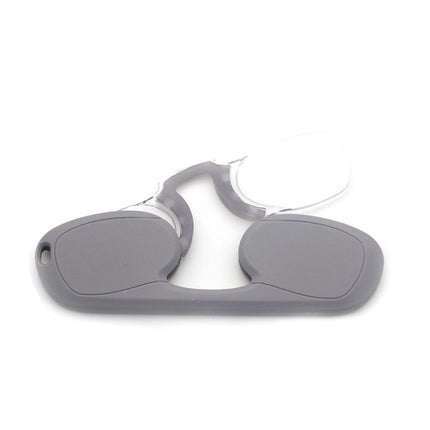 Clip-nose Reading Glasses Portable Reading Mirror No Mirror Leg Glasses, Degree: +150(Grey)-garmade.com