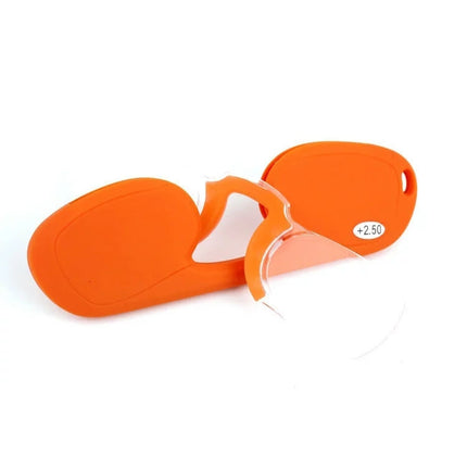 Clip-nose Reading Glasses Portable Reading Mirror No Mirror Leg Glasses, Degree: +150(Red)-garmade.com