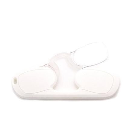 Clip-nose Reading Glasses Portable Reading Mirror No Mirror Leg Glasses, Degree: +300(White)-garmade.com