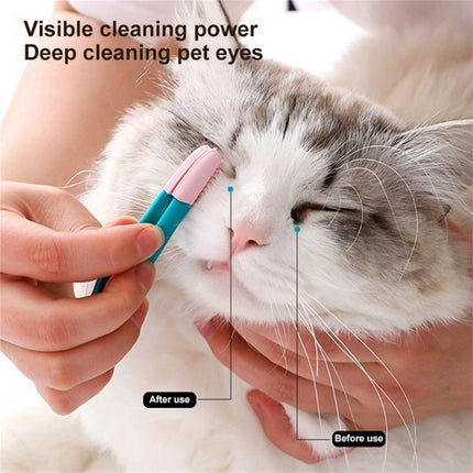 3 PCS Cat Eye Brush Pet Eye Cleaner Cat Hair Knot Brush(Blue Pink)-garmade.com