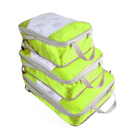 3 PCS/Set Travel Waterproof Compression Clothes Storage Bag(Green With Net)-garmade.com
