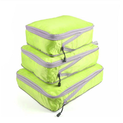 3 PCS/Set Travel Waterproof Compression Clothes Storage Bag(Green Without Net)-garmade.com