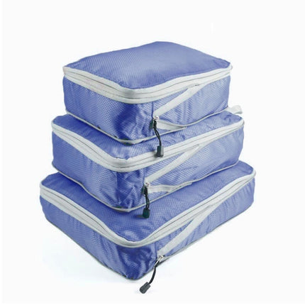 3 PCS/Set Travel Waterproof Compression Clothes Storage Bag(Navy Without Net)-garmade.com