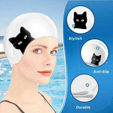 Hy08 Cute Cartoon Print Silicone Swimming Cap, Spec: Princess Cat-garmade.com