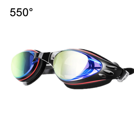 WAVE Electroplating HD Anti-fog Myopia Swimming Glasses, Color: Red Black 550 degree-garmade.com