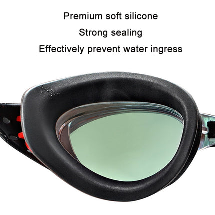 WAVE Electroplating HD Anti-fog Myopia Swimming Glasses, Color: Red Black 550 degree-garmade.com