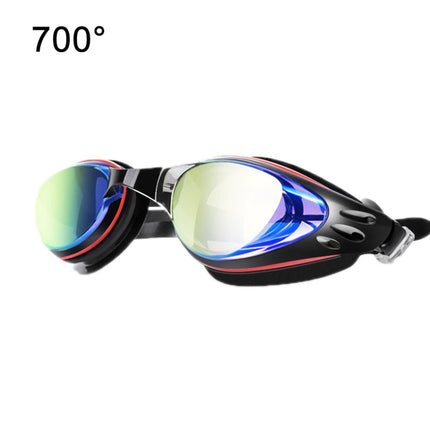 WAVE Electroplating HD Anti-fog Myopia Swimming Glasses, Color: Red Black 700 Degree-garmade.com