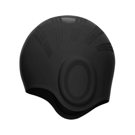 WAVE Waterproof Solid Color Ear Guard Silicone Swimming Cap, Color: Black-garmade.com