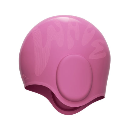 WAVE Waterproof Solid Color Ear Guard Silicone Swimming Cap, Color: Rose Red-garmade.com