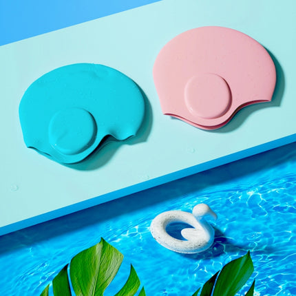 WAVE Waterproof Solid Color Ear Guard Silicone Swimming Cap, Color: Colorful Blue-garmade.com