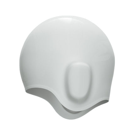 WAVE Waterproof Solid Color Ear Guard Silicone Swimming Cap, Color: Childrens White-garmade.com