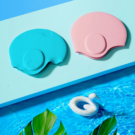 WAVE Waterproof Solid Color Ear Guard Silicone Swimming Cap, Color: Long Hair Black-garmade.com