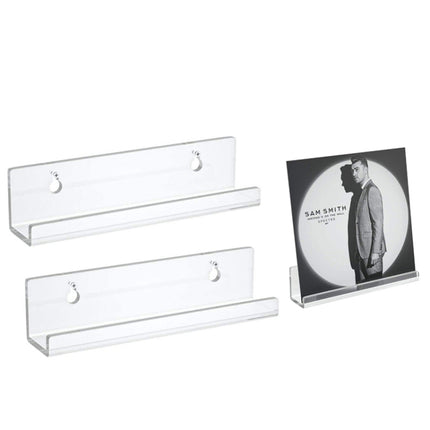 2 PCS Acrylic Record Rack Wall Mounted CD Display Stand-garmade.com