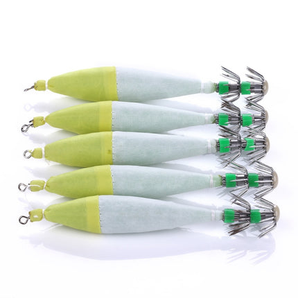 5 PCS / Bag HENGJIA SJ001 Luminous Explosion Squid Hook Deep Sea Fishing Fake Bait(3)-garmade.com